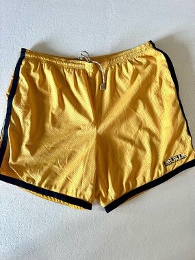 Ralph Lauren Yellow Mesh Athletic Shorts with Black Trim Chaps CRL